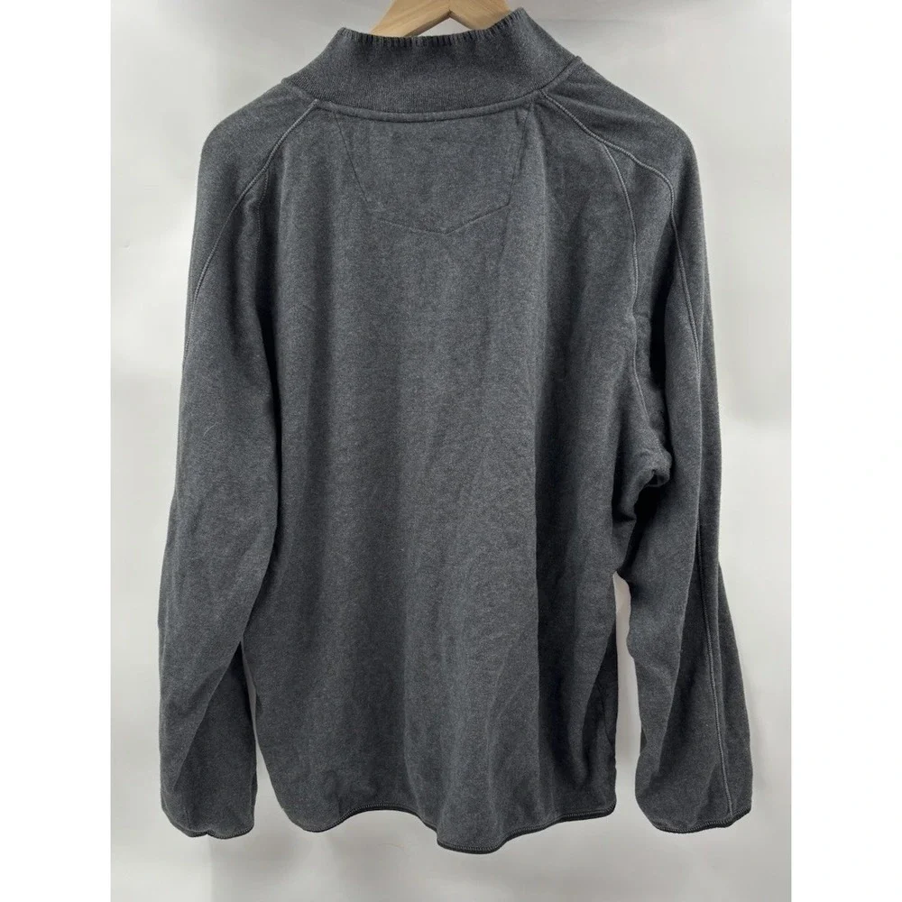 Robert Graham Men's 2XL Gray Cotton Classic‎ Fit Quarter Zip Pullover Sweater
